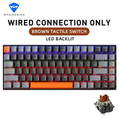 Machenike K500A-B84 75% TKL Mechanical Keyboard – Hot-Swappable, Wired Gaming Keyboard, 6-Color Backlit, 84 Keys for PC & Laptop