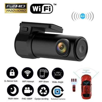 Smart WiFi Dash Cam – APP-Controlled Car DVR, 1080P HD Video Recorder, Night Vision, USB Power Supply
