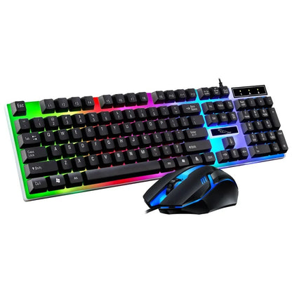 RGB Gaming Keyboard and Mouse Combo – 104-Key Wired LED Backlit Set for PC, Laptop, Desktop & Tablet