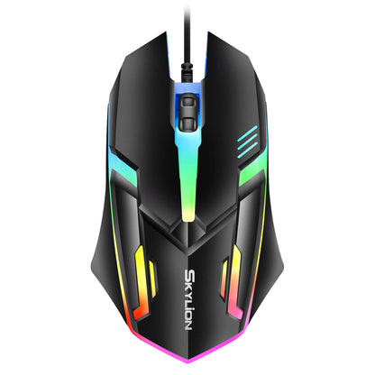 F1 Wired Gaming & Office Mouse – 3 Keys, Colorful Lighting, Compatible with Windows & macOS