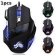USB Wired Gaming Mouse – 7-Button, 5500 DPI, Adjustable Backlight, Ergonomic Optical Mouse for PC & Desktop Gamers