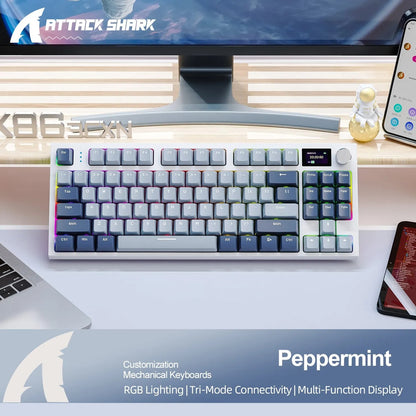 K86 Wireless Hot-Swappable Mechanical Keyboard – Bluetooth/2.4G, Display Screen, Volume Knob for Gaming & Work
