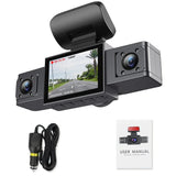 3-Channel Dash Cam – Triple Lens Car Camera with Rear View, DVR, 24H Parking Monitor, Black Box & Car Accessories
