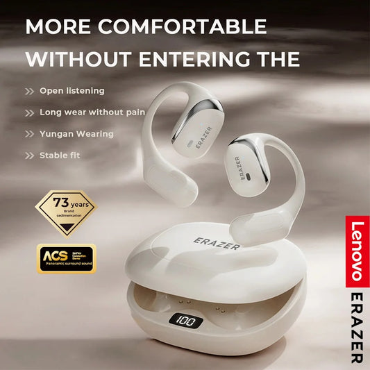 Lenovo ERAZER X9 Wireless Earphones – Open-Ear Sports Bluetooth Headphones, Powerful Sound, Noise Reduction, Waterproof, Mic