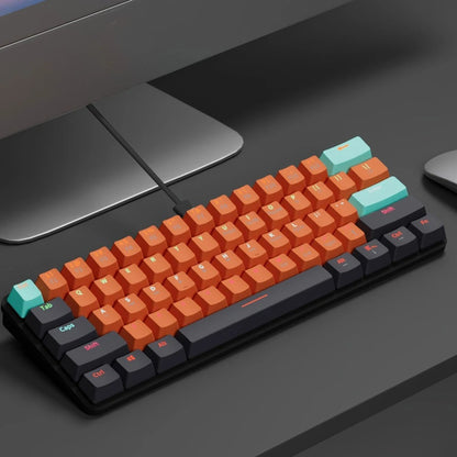 MUCAI MKA610 Mini Mechanical Gaming Keyboard – USB Wired, 61-Key, Red Switch, Detachable Cable for PC & Laptop