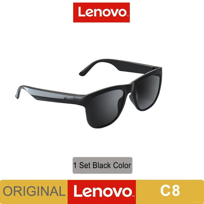 New Lenovo Lecoo C8 Smart Glasses – Wireless Bluetooth Sunglasses with HD Mic, Sports Headset & Hands-Free Calling