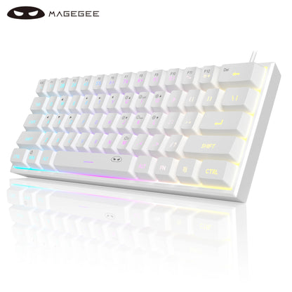 MageGee TS91 Mini 60% Gaming Keyboard – RGB Backlit, 61-Key Ultra-Compact, Ergonomic & Waterproof for Office & Gaming