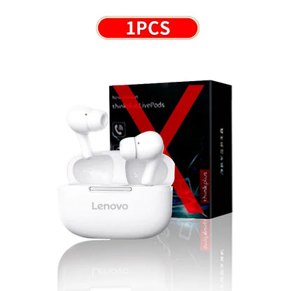 Original ThinkPlus Wireless Earphones – Bluetooth In-Ear Headphones, HiFi Stereo Sound, Touch Control, Built-in Mic