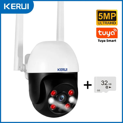 KERUI 10MP 5K PTZ WiFi Camera – 4K/8MP/5MP Dual-Lens IP Camera, Tuya Smart Outdoor CCTV Security