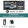 WiFi 3-Channel Mini Car DVR – 1080P FHD Dash Cam, Inside Vehicle Camera, Three-Way Recorder, Black Box