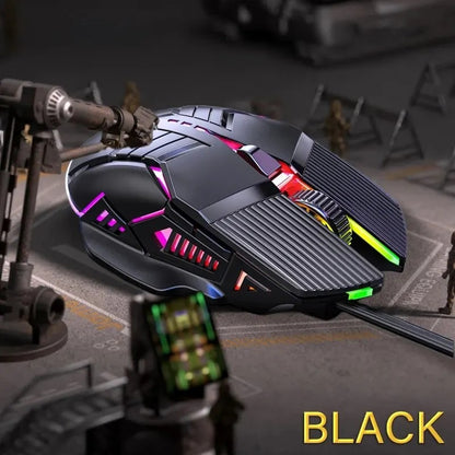 GM6 Wired Gaming Mouse – RGB LED Backlit, Ergonomic Design, for PC & Laptop Gamers