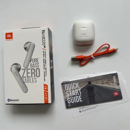 Original JBL Tune 225TWS True Wireless Earbuds – Bluetooth Stereo Headphones, Deep Bass Sound, Headset with Mic