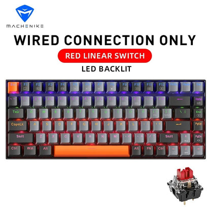 Machenike K500A-B84 75% TKL Mechanical Keyboard – Hot-Swappable, Wired Gaming Keyboard, 6-Color Backlit, 84 Keys for PC & Laptop