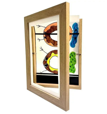 Simple Wooden Flap Photo Frame A4 Framed Picture DIY Children's Exhibition of Paintings Home Decoration Storage Rack