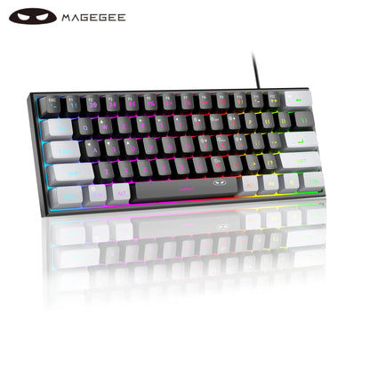 MageGee TS91 Mini 60% Gaming Keyboard – RGB Backlit, 61-Key Ultra-Compact, Ergonomic & Waterproof for Office & Gaming