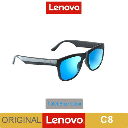 New Lenovo Lecoo C8 Smart Glasses – Wireless Bluetooth Sunglasses with HD Mic, Sports Headset & Hands-Free Calling