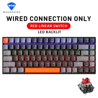 Machenike K500A-B84 75% TKL Mechanical Keyboard – Hot-Swappable, Wired Gaming Keyboard, 6-Color Backlit, 84 Keys for PC & Laptop