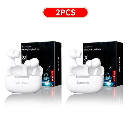 Original ThinkPlus Wireless Earphones – Bluetooth In-Ear Headphones, HiFi Stereo Sound, Touch Control, Built-in Mic