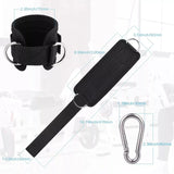 Pair Gym Straps Exercise Ankle Cuff Double D Ring WeightLifting Cable Attachment
