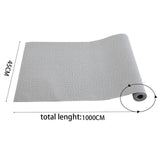 10m Grey Plain Linen Textured Wall Sticker Vinyl Self-Adhesive Wallpaper Rolls