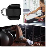 Pair Gym Straps Exercise Ankle Cuff Double D Ring WeightLifting Cable Attachment