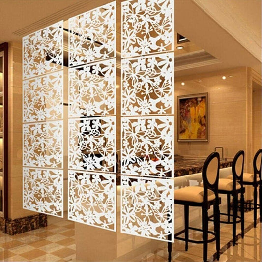 12Pcs Hanging Screen Room Divider privacy Panels Partition Wall Hollow Art Decor