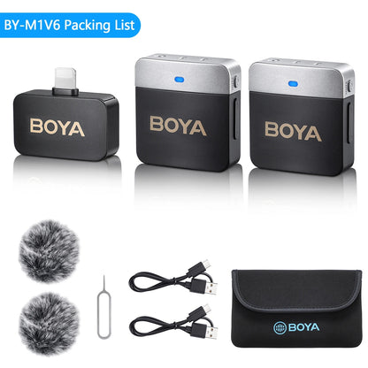 BOYA BY-M1V Wireless Lavalier Microphone – Pro Lapel Mic for iPhone, Android, DSLR, YouTube, Live Streaming & Vlogging