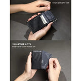 1pc Side Push Pop Up Card Holder, Thin RFID Blocking Card Case, Can Hold 9 Cards