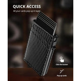 1pc Side Push Pop Up Card Holder, Thin RFID Blocking Card Case, Can Hold 9 Cards