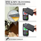 1pc Side Push Pop Up Card Holder, Thin RFID Blocking Card Case, Can Hold 9 Cards