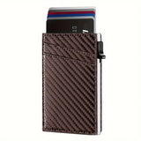 1pc Side Push Pop Up Card Holder, Thin RFID Blocking Card Case, Can Hold 9 Cards